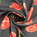 Red Rose Print On Korean Satin S23 KSPS98