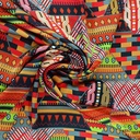 Red Marble Print On Korean Satin S24 KSPS127