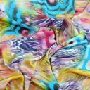 Peacock Far Print On Korean Satin S23 KSPS86