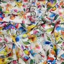 Multi Colour Flower Print On Koren Satin S24 KSPS122