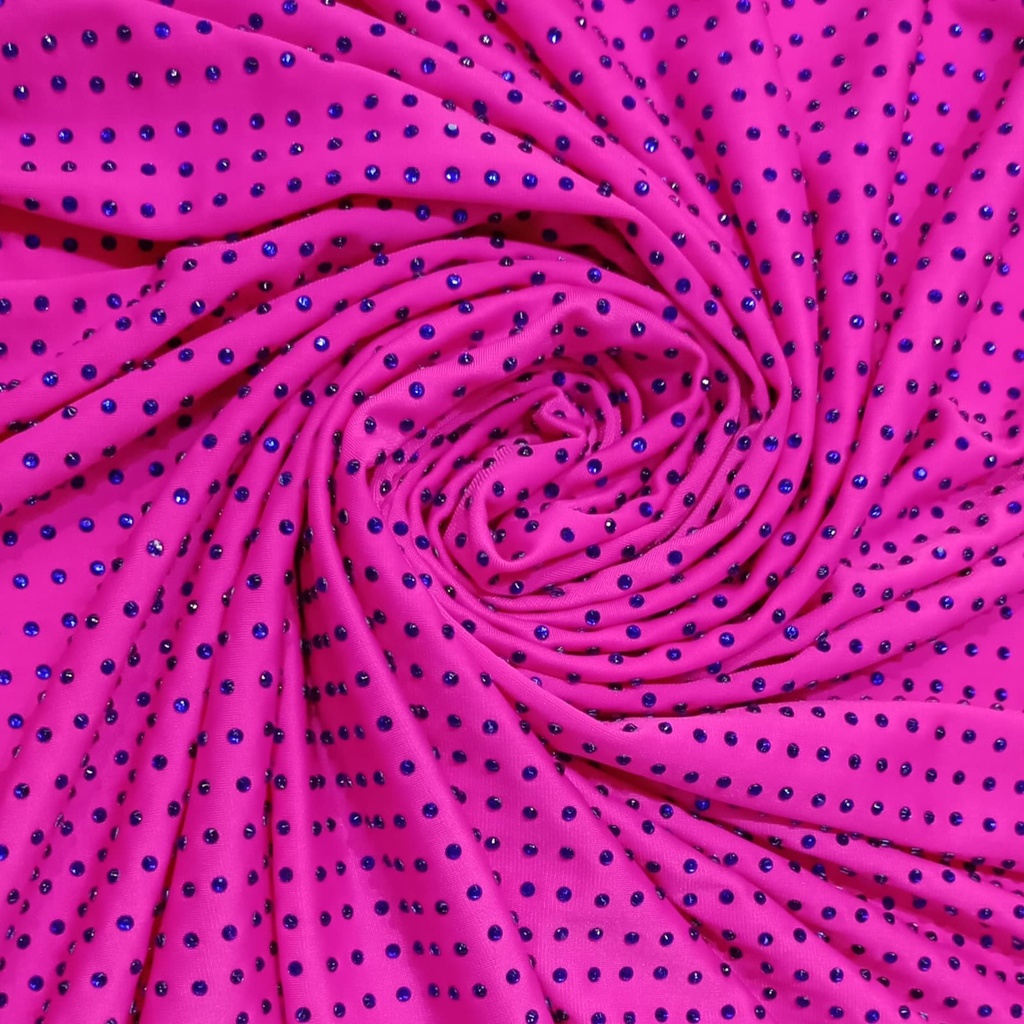 Blue Pink Rhinestone Fabric