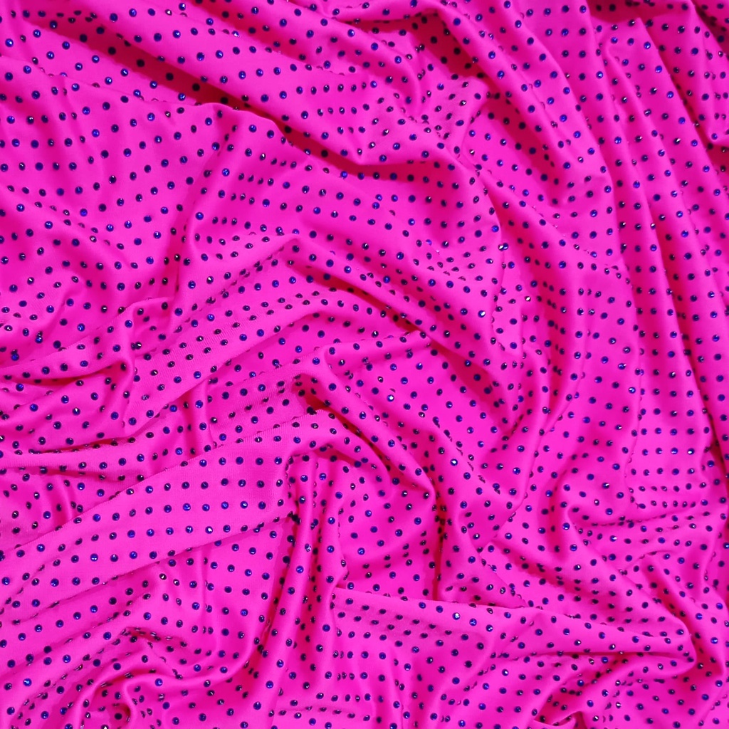 Blue Pink Rhinestone Fabric