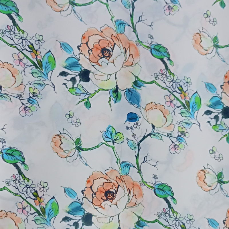 Rose Wall Art Print On Royal Georgette SS22A-RGPA38