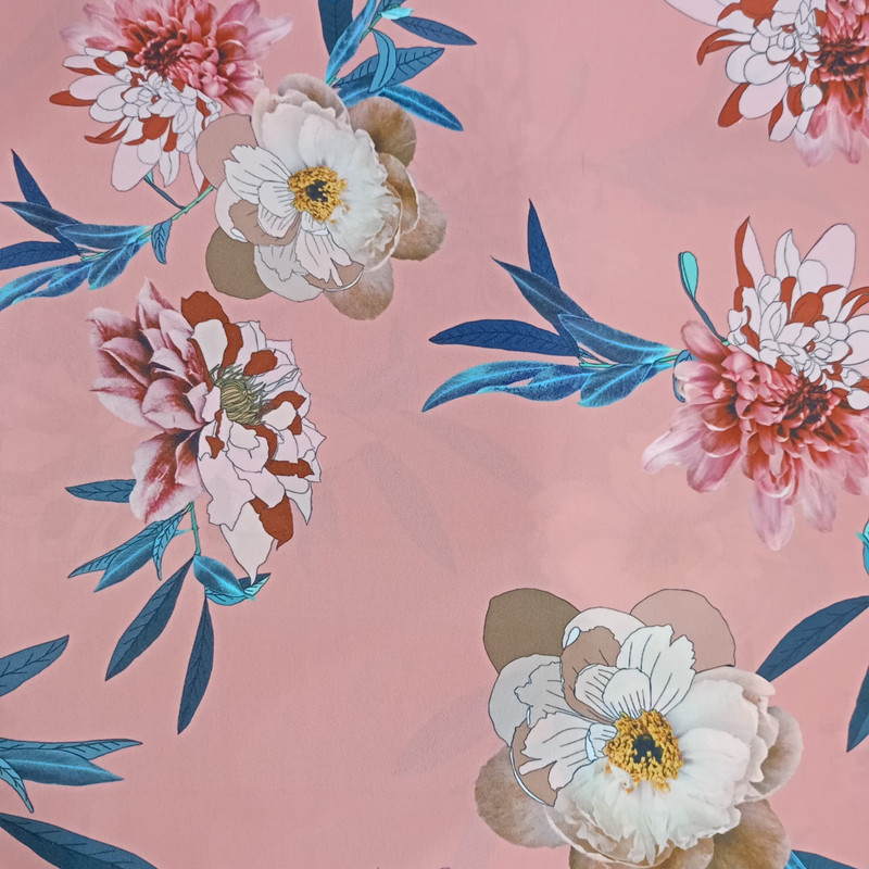 Pink Base Floral Print On Royal Georgette SS22A RGPA44