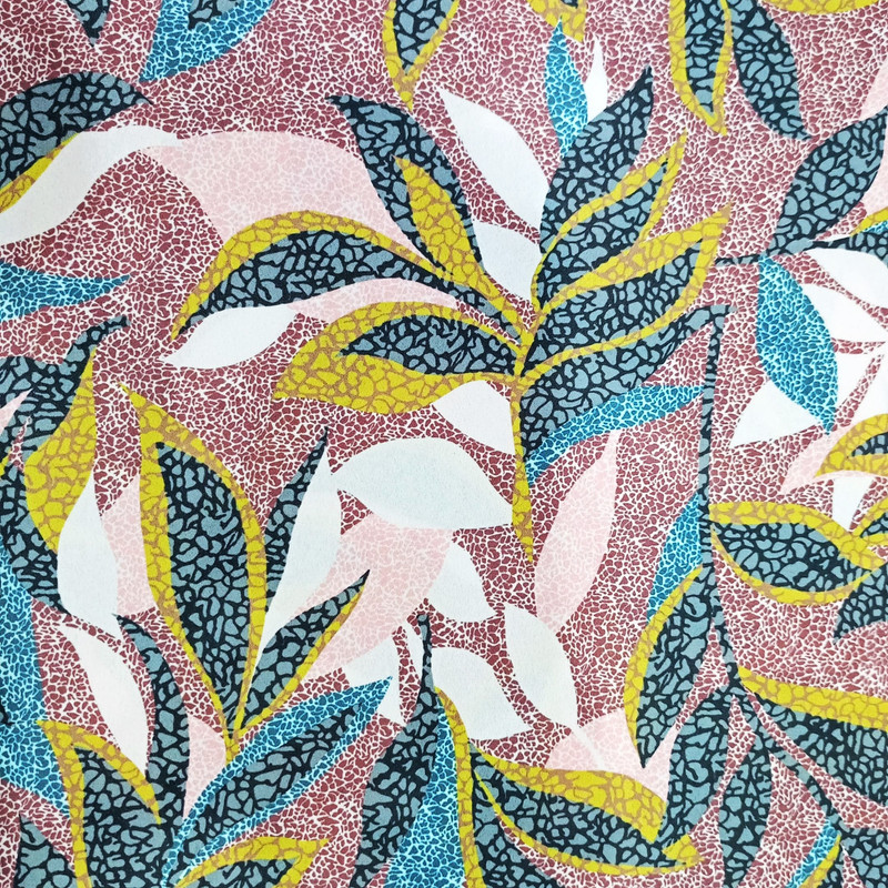 Leafy Brown Print On Royal Georgette SS22L RGPL19