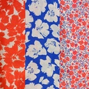 Red Floral Print On Print On Royal Georgette SS22L RGPL43