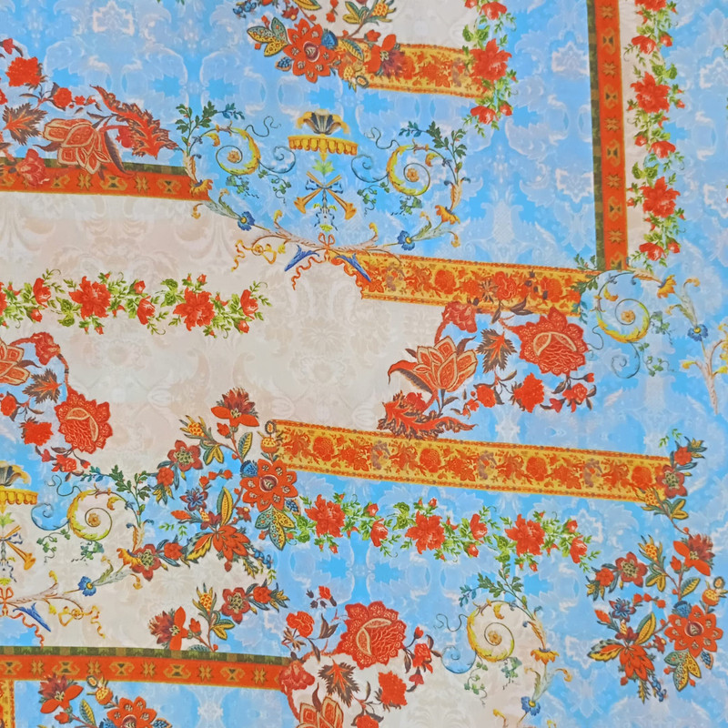 Wall Floral Print On Royal Georgette SS22N-RGPB06