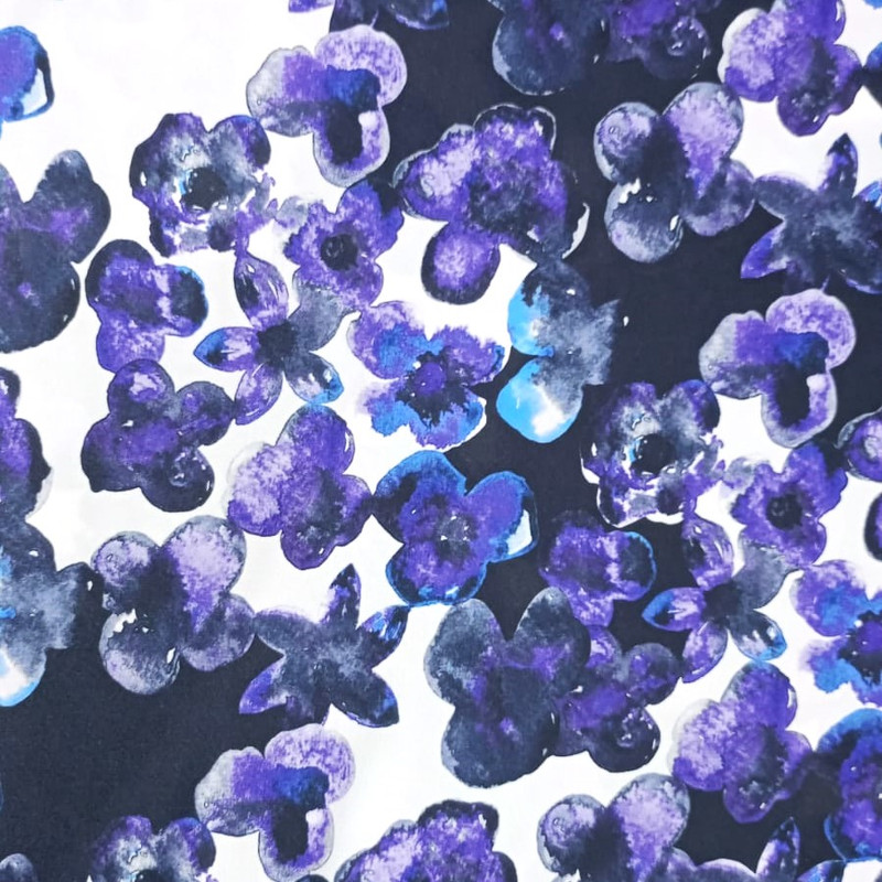 Pond Violet Leaf Print On Royal Georgette SS22N RGPB33