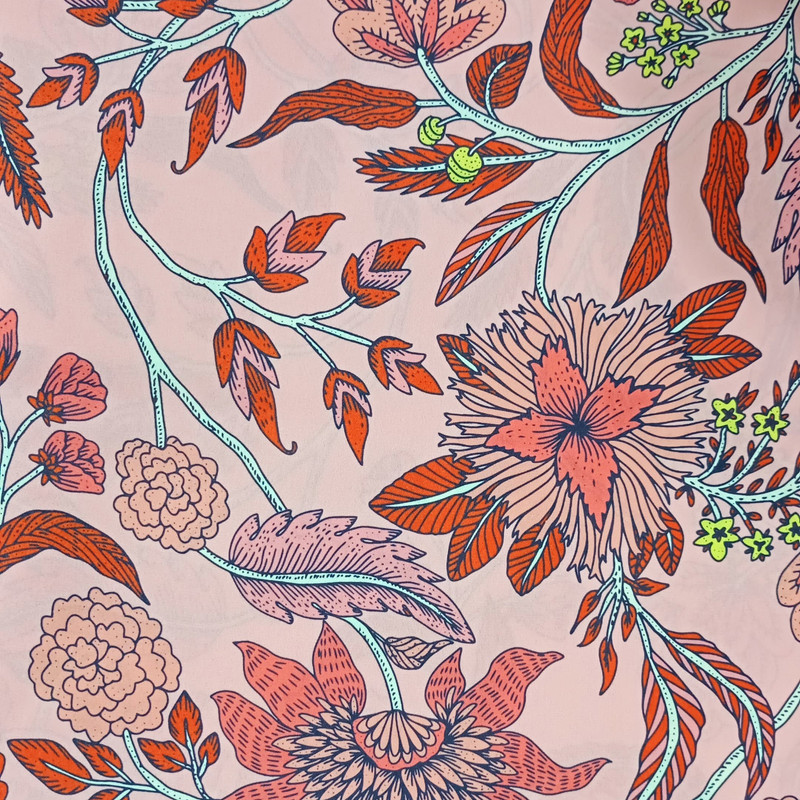 Peach Base Big Floral Print On Royal Georgette SS2N RGPB41