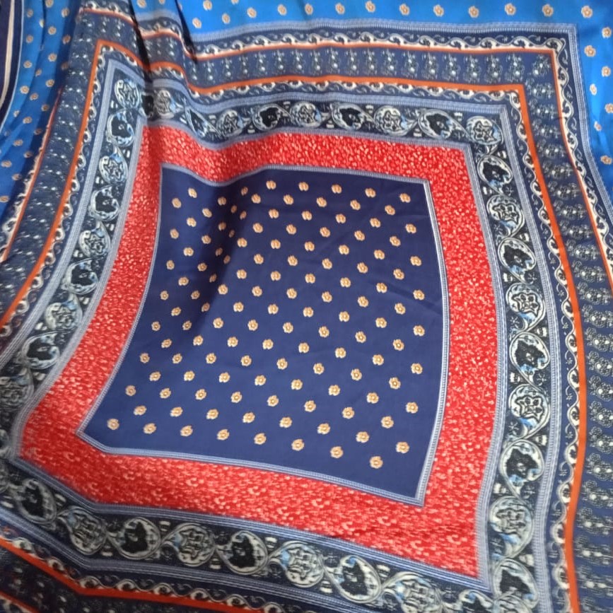 Multi Color Panel Print On Korean Satin SS24 KSPS44