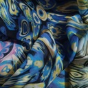 Blue Cyclone Print On Korean Satin (SS24) KSPS62