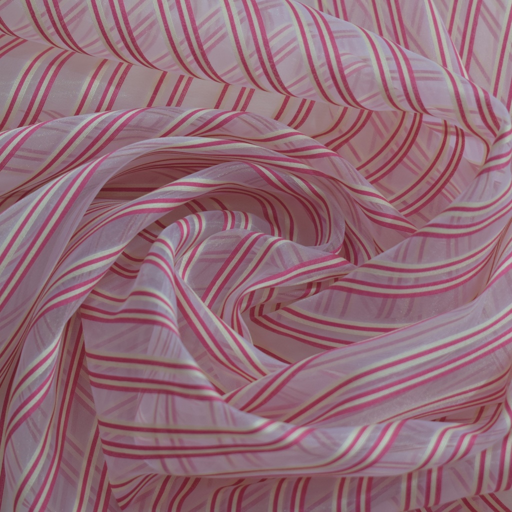 Rainbow Organza Stripes Dyed Fabric
