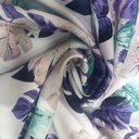 Tropical Vibes (Purple) Print On Banana Crepe S23 BCPS26