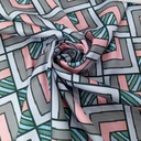 Red Geometrical Box Print On Twill Satin (D#91C#2) TSPS37