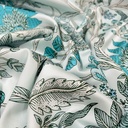 Sky Base Floral Print On Twill Satin (D#85C#2) TSPS34