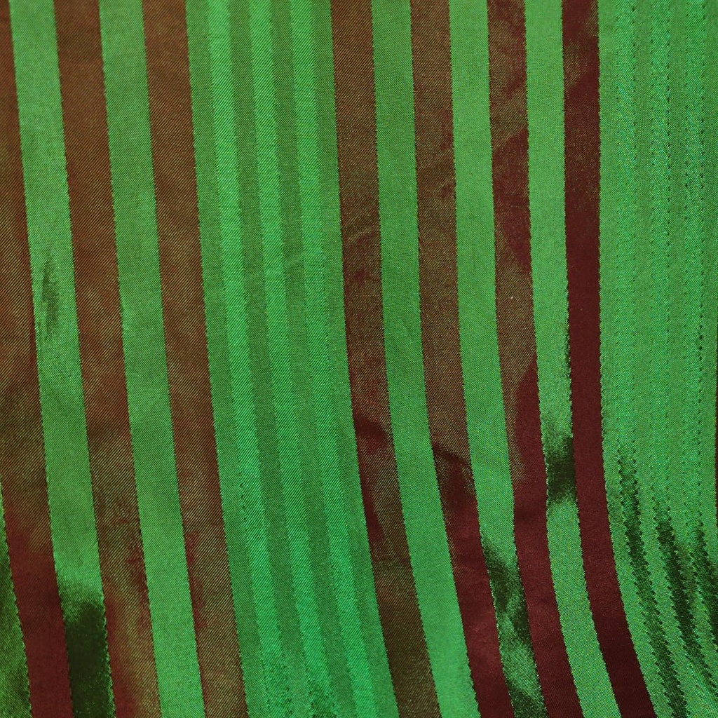 Red & Green Stripes On Poly Taffeta