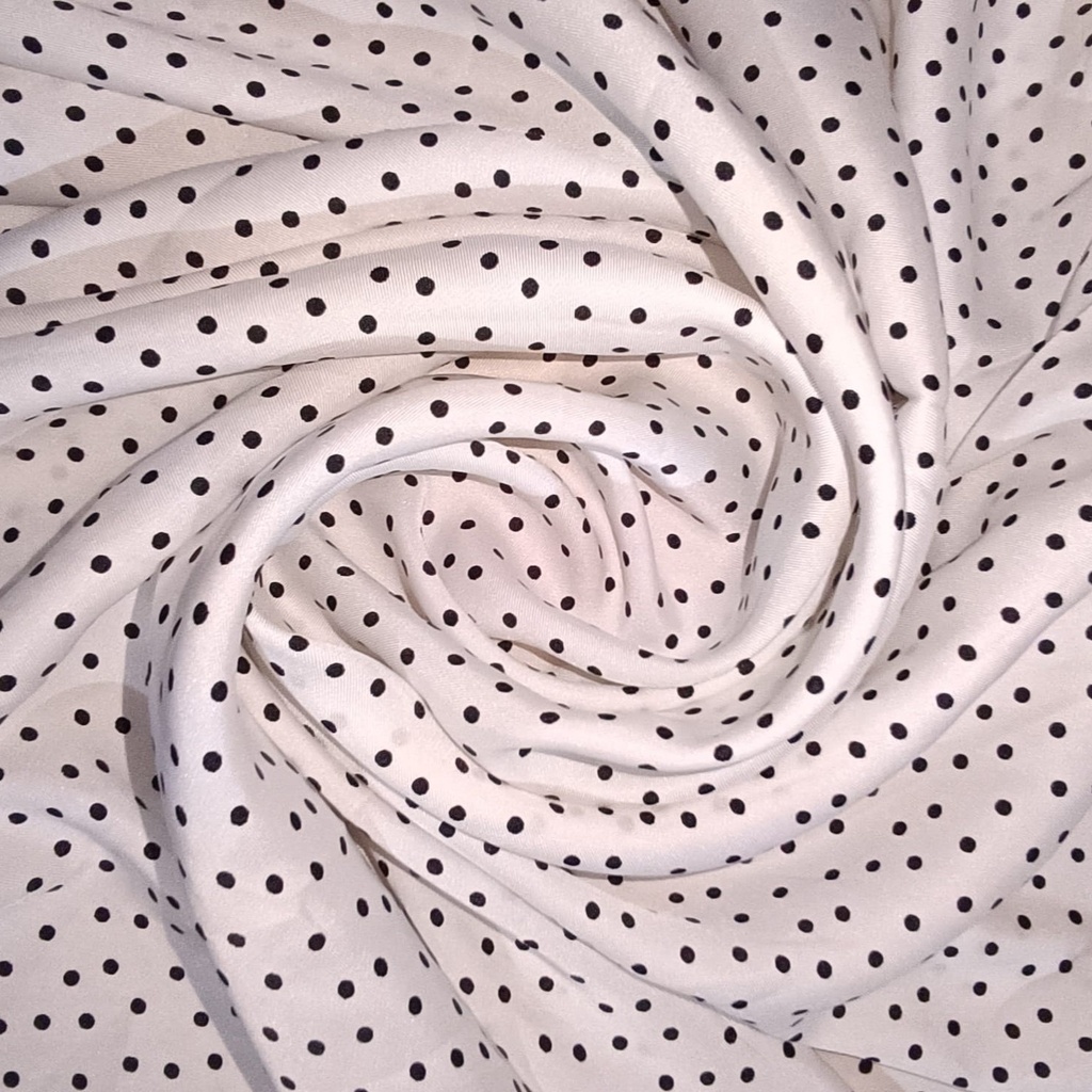 Classic (Black) Polka Dots Print On Twill Satin (SS24) TSPS20