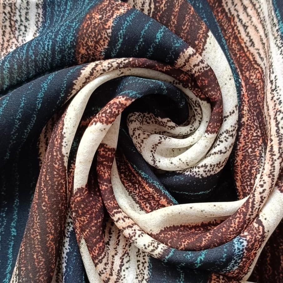Rug Brown & Green Print On Twill Satin (PA13C#1) TSPS48