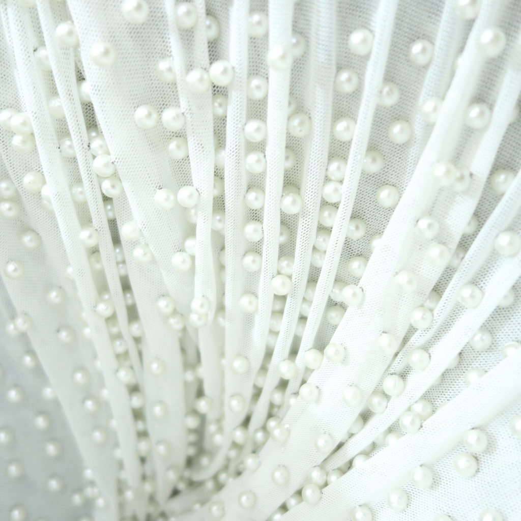 Pearls Studded Fabric AGT0490