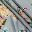 Stripe Floral Print On Dutchess Satin S24 DSPS13