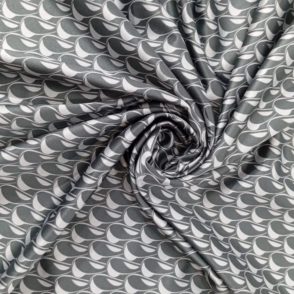 Shell Print On Satin Lycra S24 SLPS05