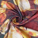 Chrome Satin Flower Print Fabric SS22N-CSPB07