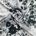 Chrome Satin White Base Black Flower Print Fabric SS22N CSPB01