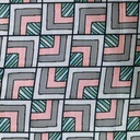 Pink Geometrical Box Print On Korean Satin SS2N KSPB69