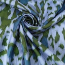 Green & White Leopard Print On Twill Satin (D#89C#1) TSPS30