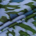 Green & White Leopard Print On Twill Satin (D#89C#1) TSPS30