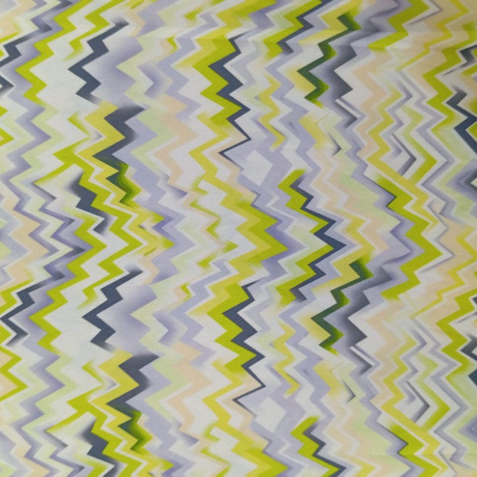 Chevron Wave Print On Twill Satin (D#76C#4) TSPS56