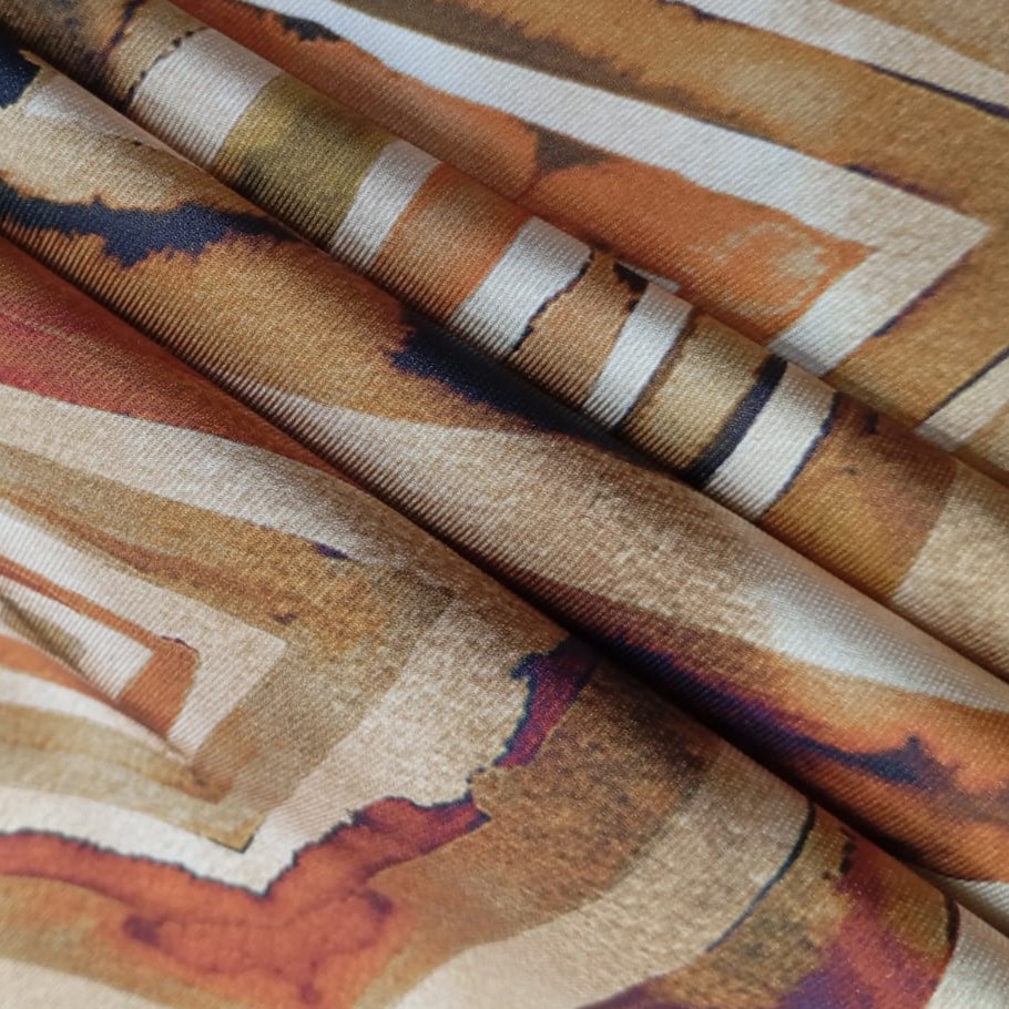 Chevron Print On Twill Satin (D#71C#4) TSPS57