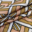 Brown Geometrical Box Print On Korean Satin SS2N KSPB71