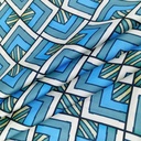 Blue Geometrical Box Print On Korean Satin SS2N KSPB70