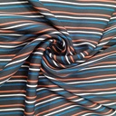 Black And Orange Stripes Print On Twill Satin (SS24) TSPS14