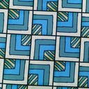 Blue Geometrical Box Print On Twill Satin (D#91C#3) TSPS38