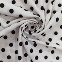 Polka Dot Print On Papaya Twill Fabric