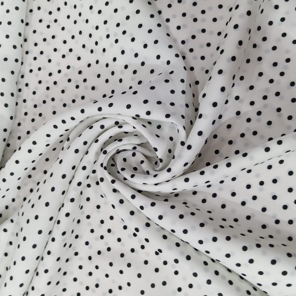 Classic (Black) Polka Dots Print On Twill Satin (SS24) TSPS20