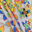 Abstract Flower Print On Korean Satin SS22N KSPB11