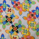 Abstract Flower Print On Korean Satin SS22N KSPB11