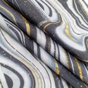 Black & White Marble Print On Korean Satin SS22A-KSPA08