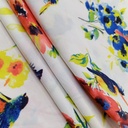 Multi Colour Flower Print On Habutai Satin S24 HSPS91