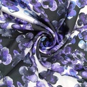 Pond Violet Leaf Print On Korean Satin SS22N KSPB33