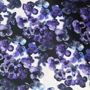 Pond Violet Leaf Print On Korean Satin SS22N KSPB33