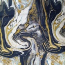 Golden Black & White Marble Print On Korean Satin SS22A KSPA11