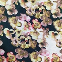 Pond Yellow Leaf Print On Korean Satin SS22N-KSPB34