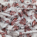 Red Bee Print On Korean Satin SS22N KSPB90