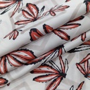 Red Bee Print On Korean Satin SS22N KSPB90