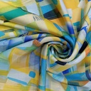 Geometrical Artwork Print On Korean Satin SS22L KSPL07