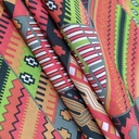 Red Marble Print On Korean Satin S24 KSPS127